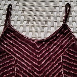 Beaded Dressy Fringe Tank Top Spaghetti Straps